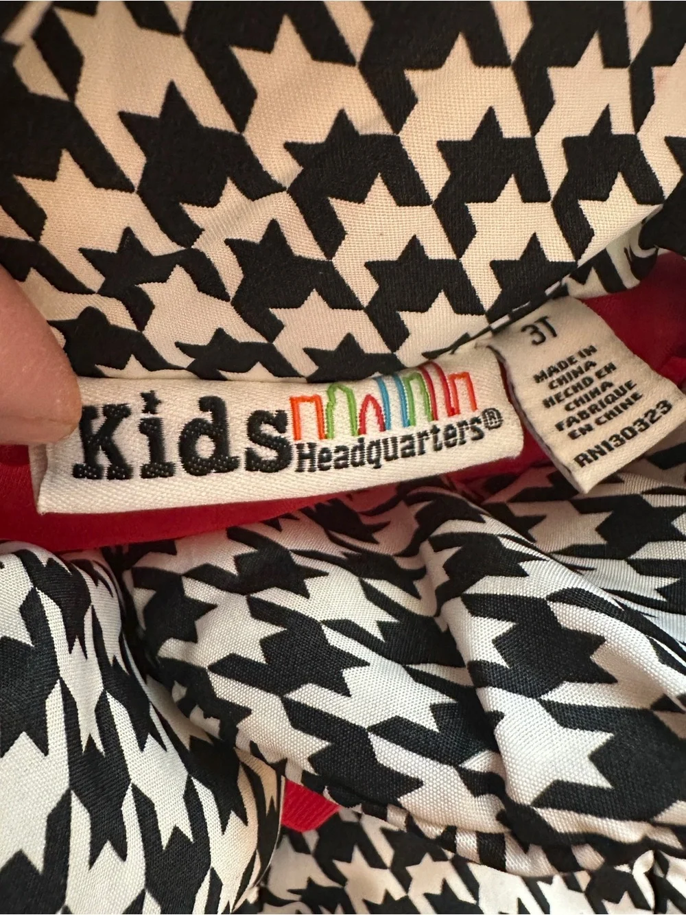 Kids Headquarters Black-and-White Houndstooth Vest with Red Bow Details 3T